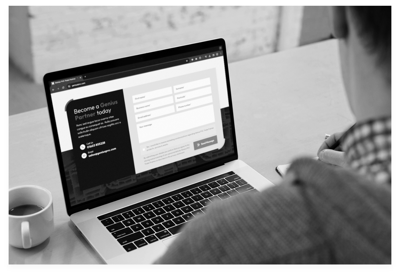 Filling out an application form