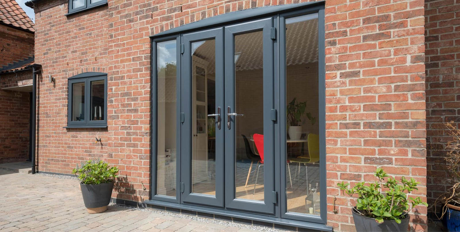Grey uPVC french doors